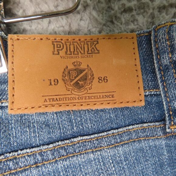 Victorias Secret PINK Jeans Womens 12 Blue Bootcut Y2K Mid Rise Denim NEW - Picture 6 of 15